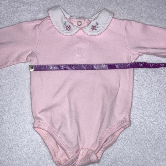 First impressions pinafore dress embroidered roses Peter Pan collar 0/3m - Picture 6 of 10